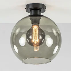 Smoke glazen plafondlamp globe 25 cm