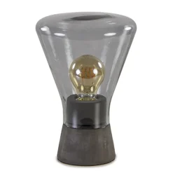 Smoke glazen tafellamp met betonnen voet
