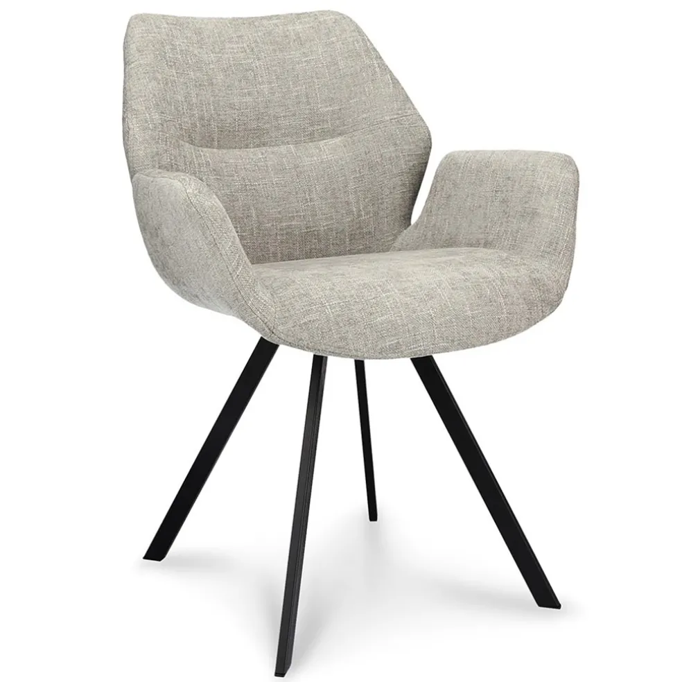 Stijlvolle armstoel taupe met zwarte poot