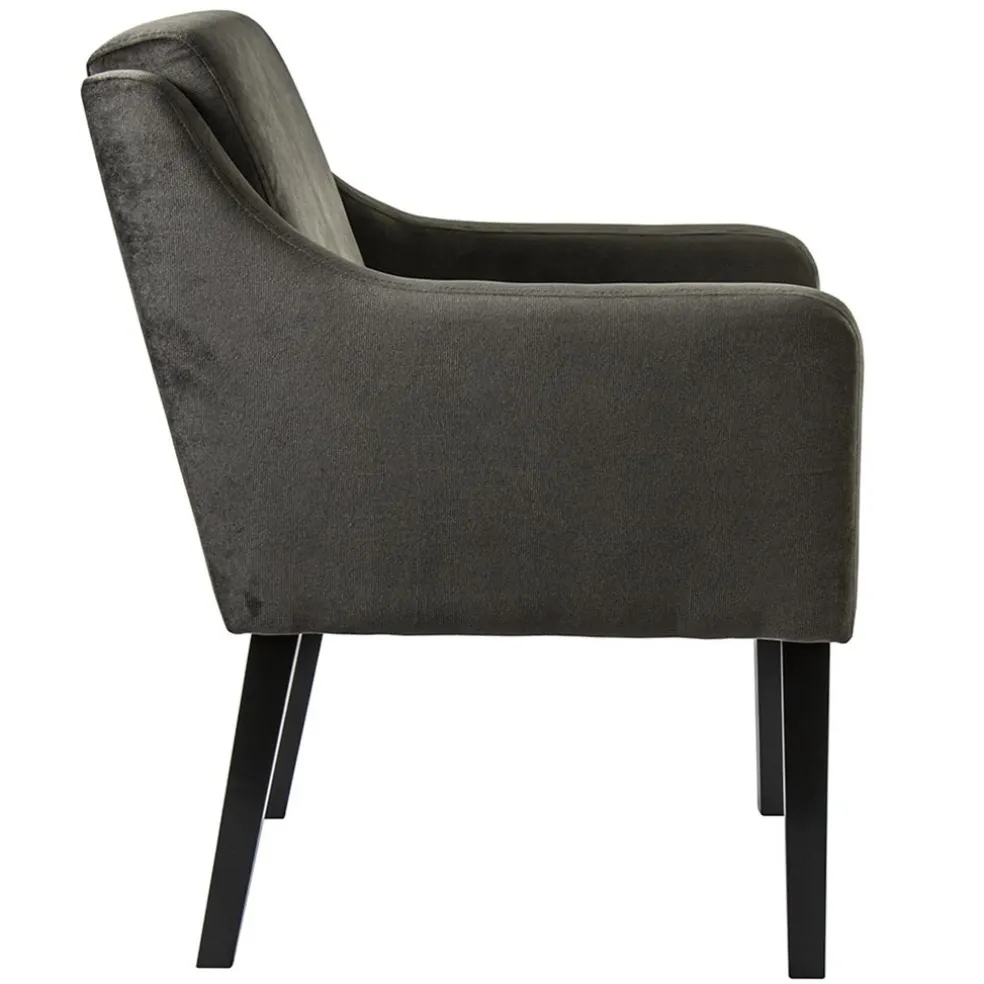 Stijlvolle eetkamerstoel bruin met zwarte poot