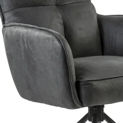 Stijlvolle eetkamerstoel draaibaar antraciet met zwart