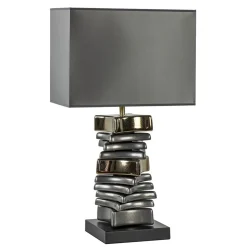 Stijlvolle tafellamp grijs/goud inclusief kap