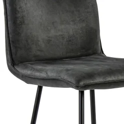 Stoere barkruk met bull lederen zitting antraciet