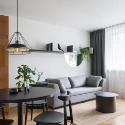 Stoere hanglamp industrieel/Scandinavisch mat zwart