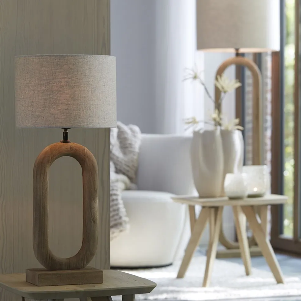 Stoere lampvoet hout naturel Light and Living