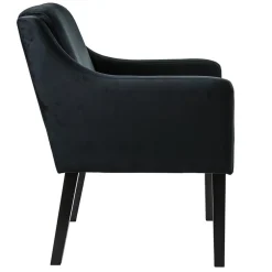 Stoffen armstoel zwart met zwarte poot