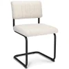 Stoffen eetkamerstoel met zwart metalen frame