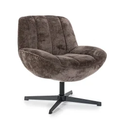 Stoffen fauteuil Derby bruin draaibaar