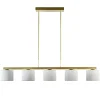 Strak klassieke hanglamp goud met mat wit glas