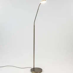 Strak klassieke LED leeslamp brons dim to warm