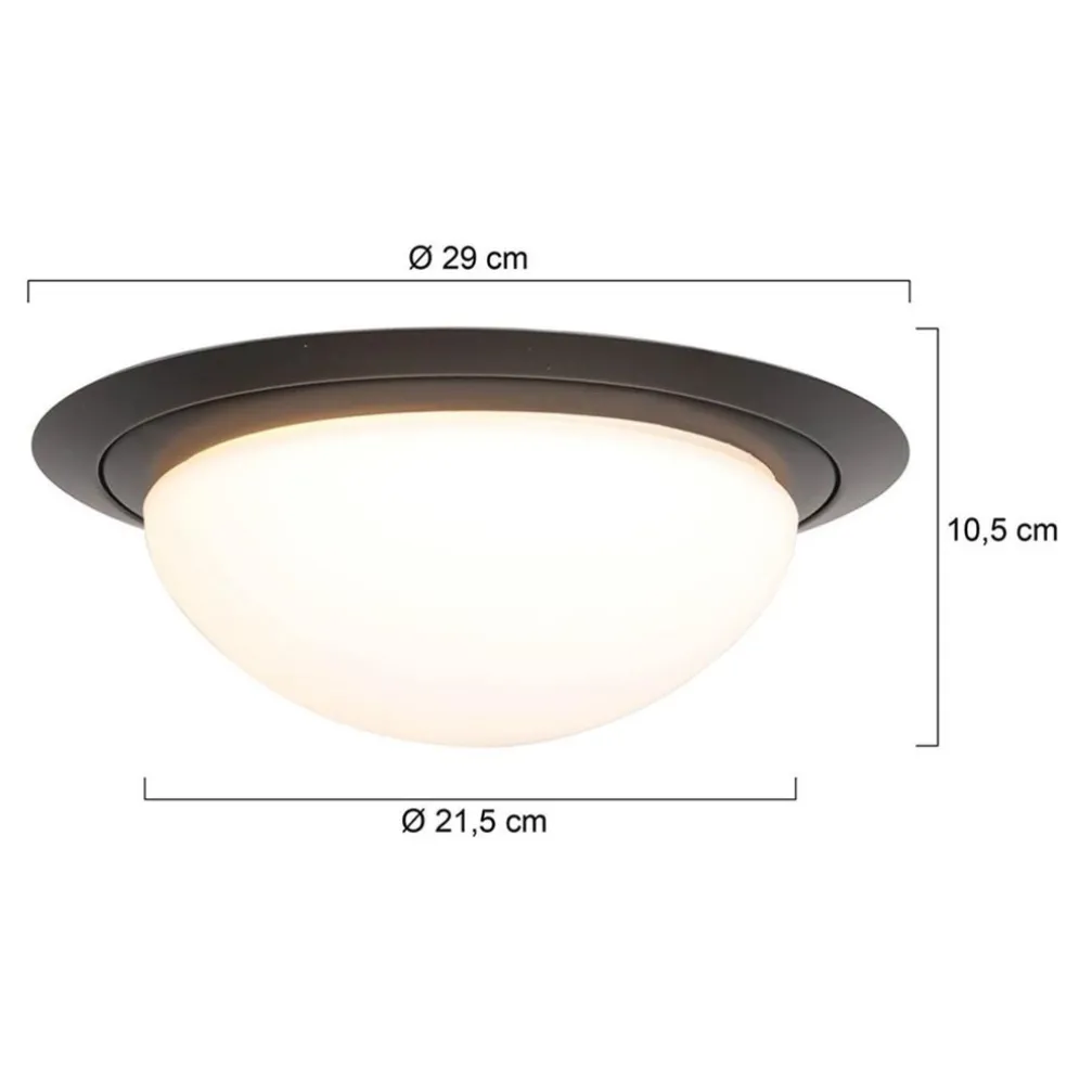 Strak klassieke LED plafonnière zwart inclusief LED