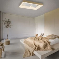 Strak klassieke LED plafondlamp goud met kristaleffect