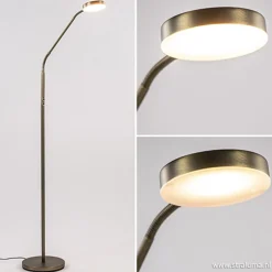 Strak klassieke leeslamp brons dimbaar