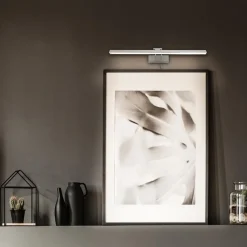 Strak klassieke schilderij wandlamp geborsteld staal