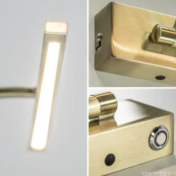 Strak klassieke wandlamp brons dimbaar LED