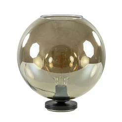 Tafellamp Bella zwart + smoke glas 30cm