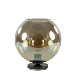 Tafellamp Bella zwart + smoke glas 25cm