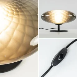 Tafellamp Bottega 40 zwart/smoke glas