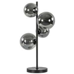 Tafellamp Calcio 4l zwart + smoke glas