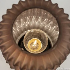 Tafellamp Ivot mat koffie met messing op batterij