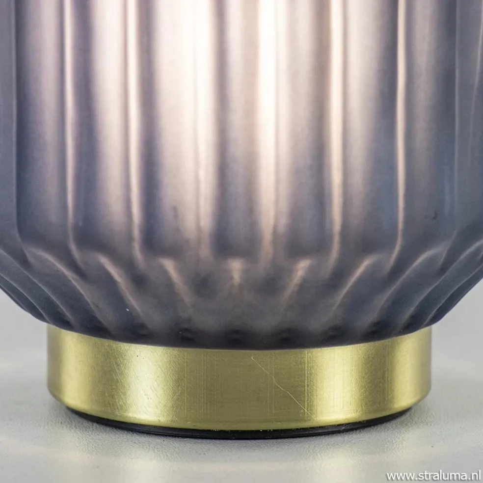 Tafellamp Ivot op batterij mat blauw klein