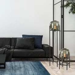 Tafellamp Lett frame zwart/smoke glas