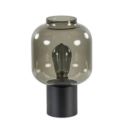 Tafellamp Lett zwart + smoke glas 20cm