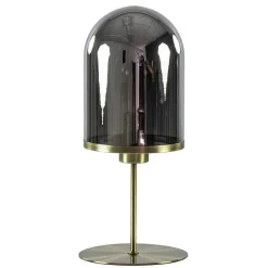 Tafellamp Maverick antiek brons met smoke glas