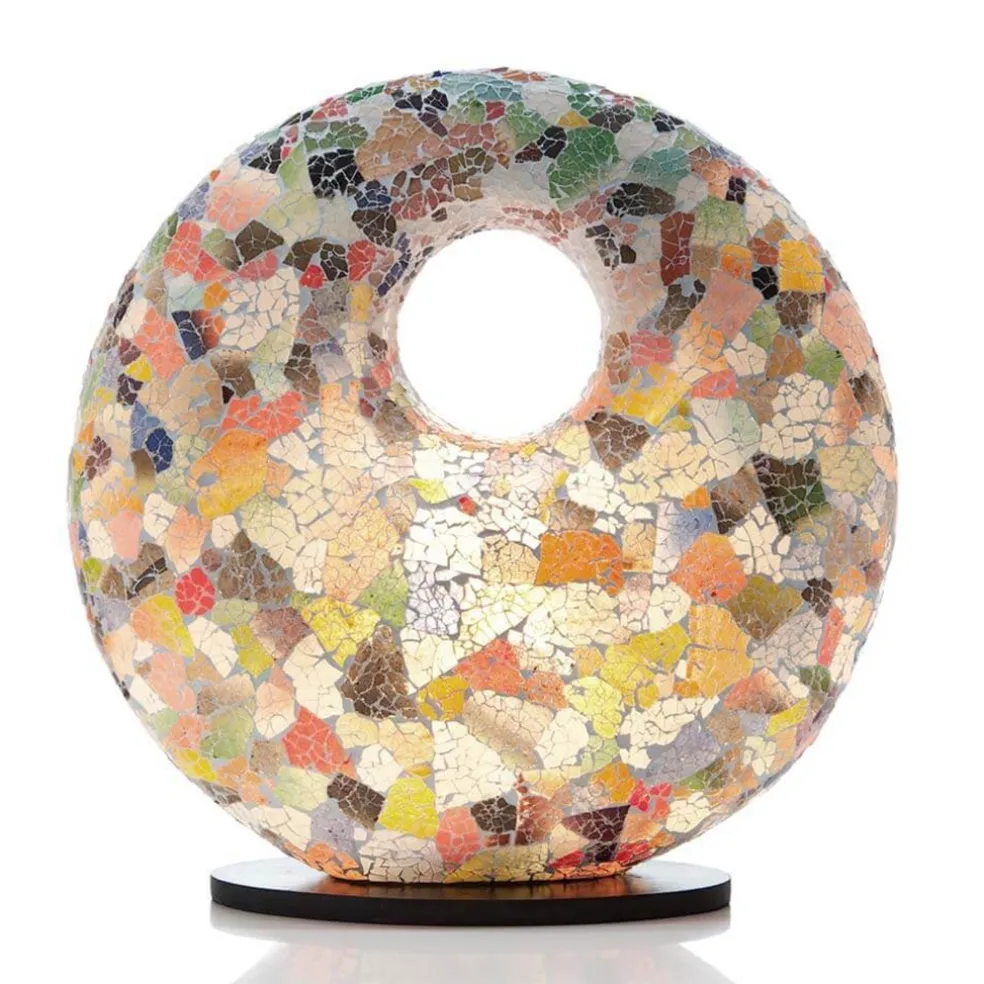 Tafellamp met gat multicolor mozaic