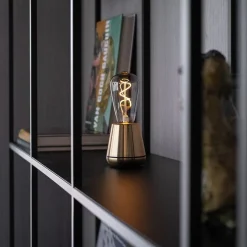 Tafellamp met oplaadbare batterij goud/smoke dimbaar