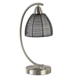 Tafellamp met zwarte draad kap