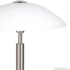 Tafellamp nikkel/glas wit + touchdimmer