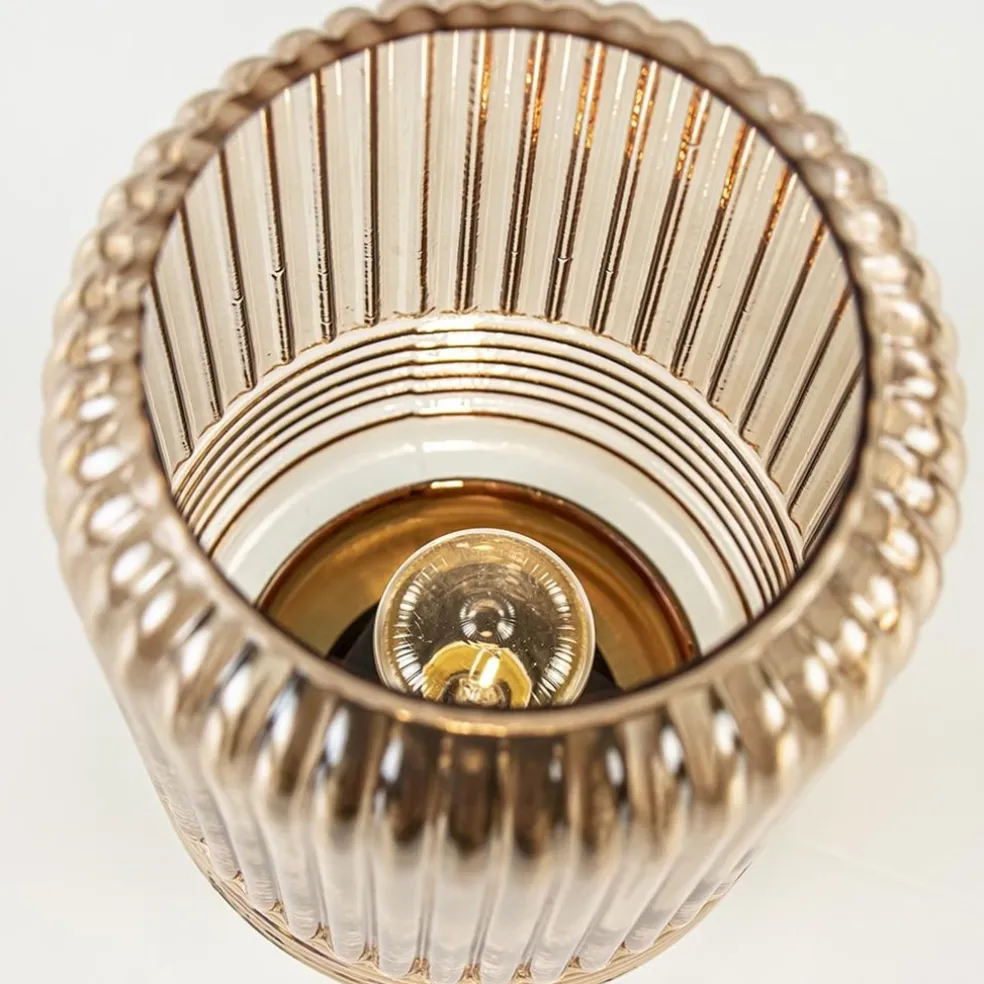 Tafellamp op batterij Lipa amber glas