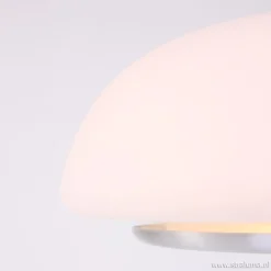 Tafellamp Purissima staal met opaal glas