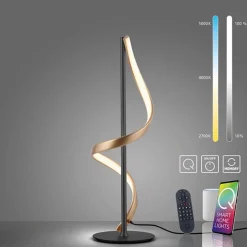 Tafellamp Q-Swing zwart/matgoud remote cct