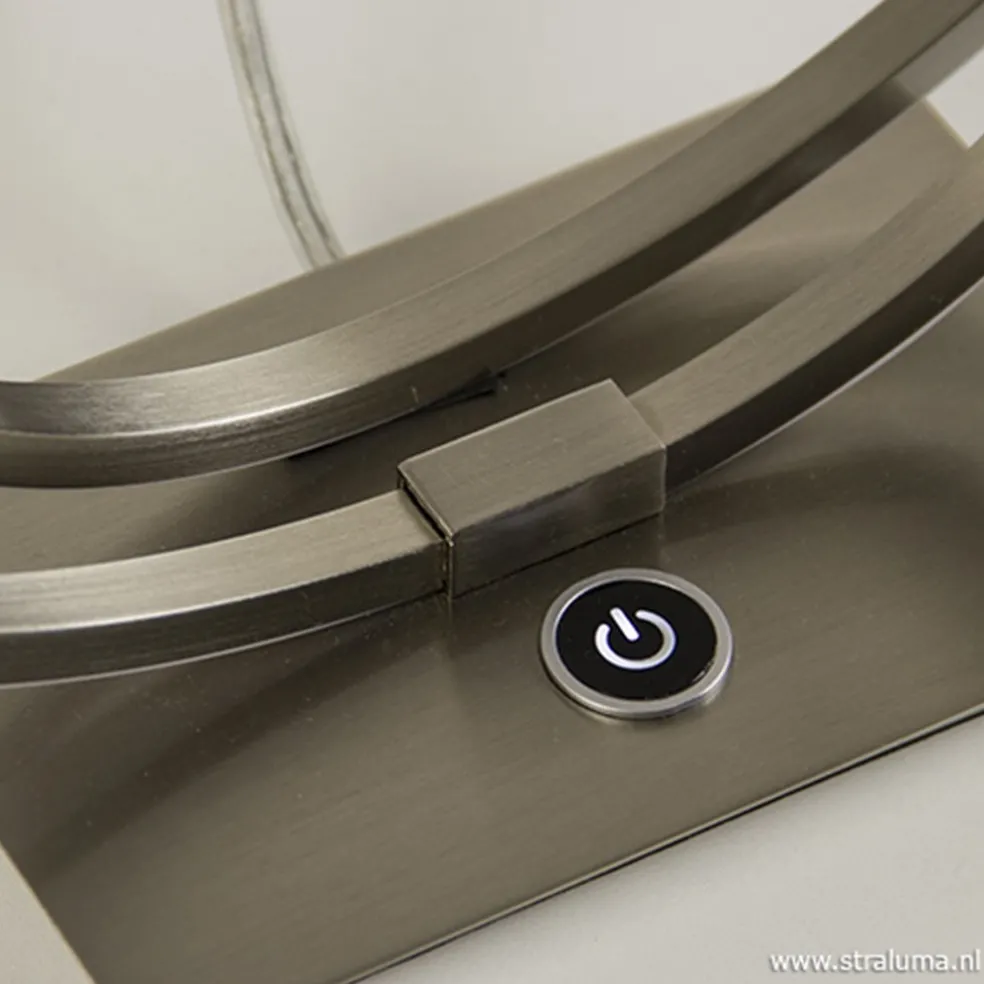 Tafellamp ringen nikkel 3-st. dimmer