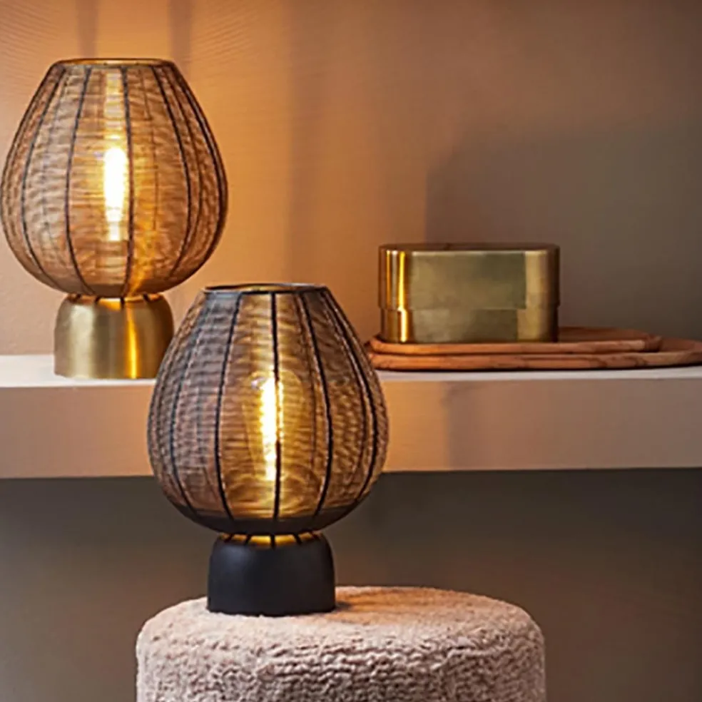 Tafellamp Suneko 34cm draad brons