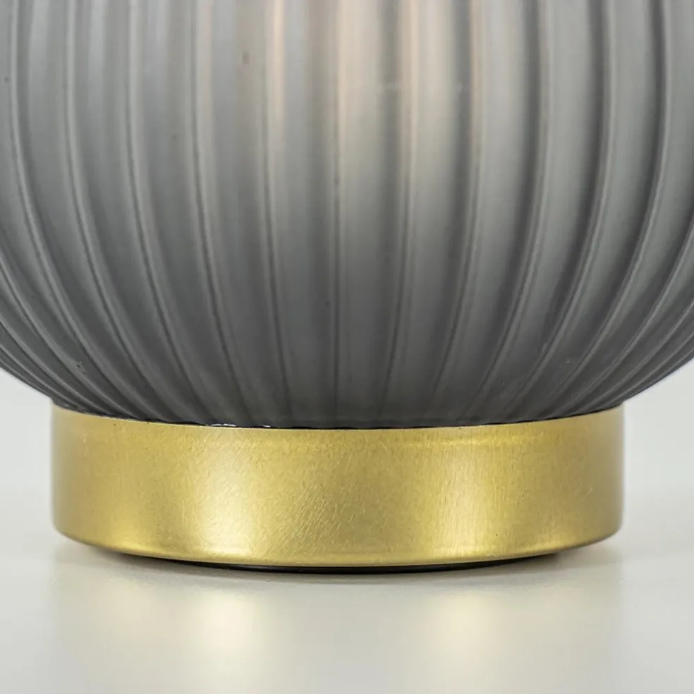 Tafellamp Tajera op batterij mat grijs/goud