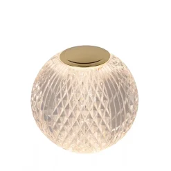 Tafellamp transparant/goud oplaadbaar en dimbaar