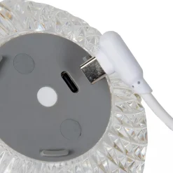 Tafellamp transparant/goud oplaadbaar en dimbaar