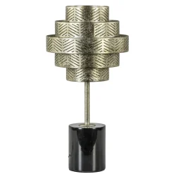 Tafellamp Vegas oud zilver/marmer zwart