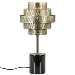 Tafellamp Vegas oud zilver/marmer zwart