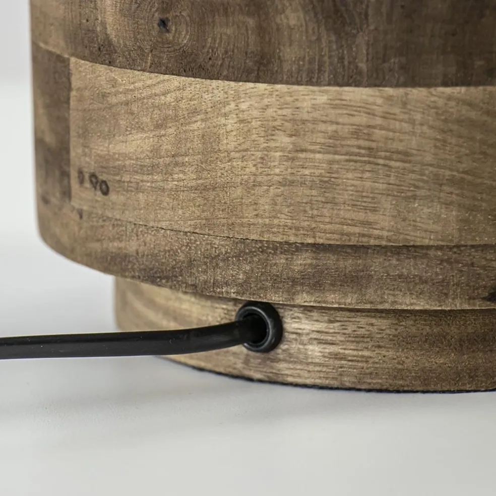 Tafellamp voet Racco donkerbruin hout excl.kap L&L