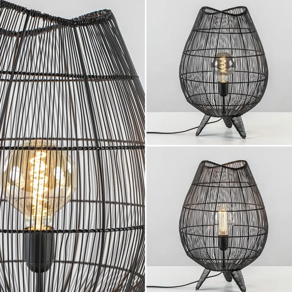 Tafellamp Yumi zwart op pootjes Light and Living