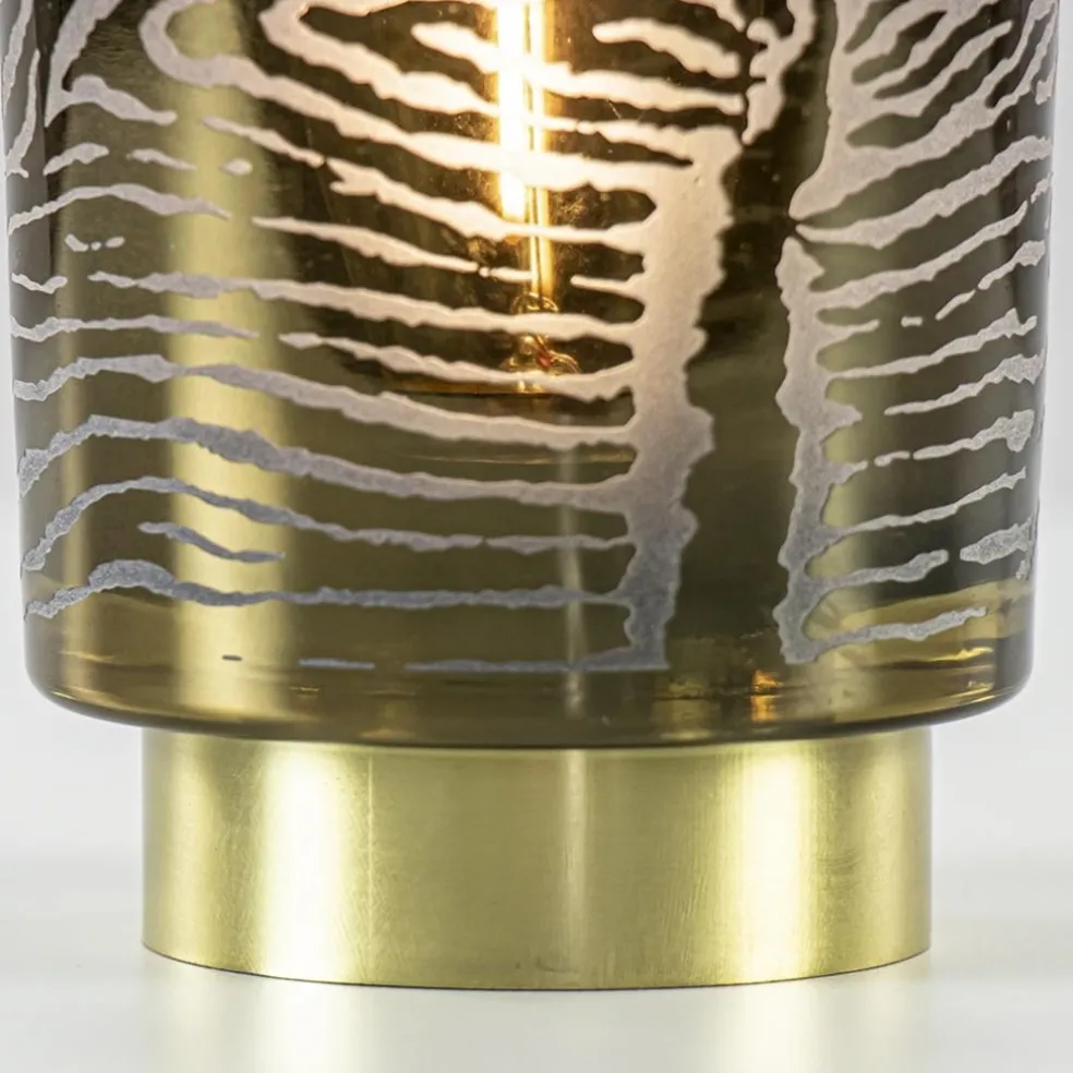 Tafellamp Zebra grijs goud op batterijen Light & Living