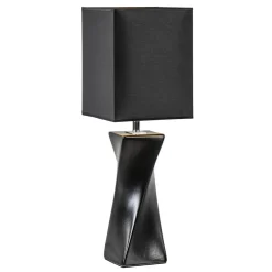 Tafellamp zwart keramiek inclusief kap zwart/goud