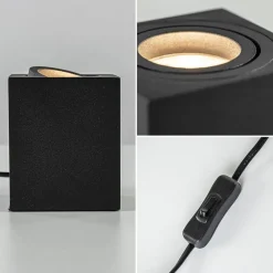 Tafelspot/vloerspot Rebel zwart vierkant