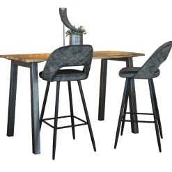 Trendy barkruk velours met zwart metalen poot