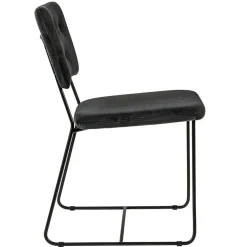 Trendy eetkamerstoel velvet grijs met metalen poot