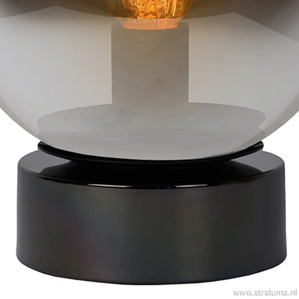 Trendy glazen tafellamp smokey